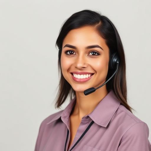 Atendente profissional com headset